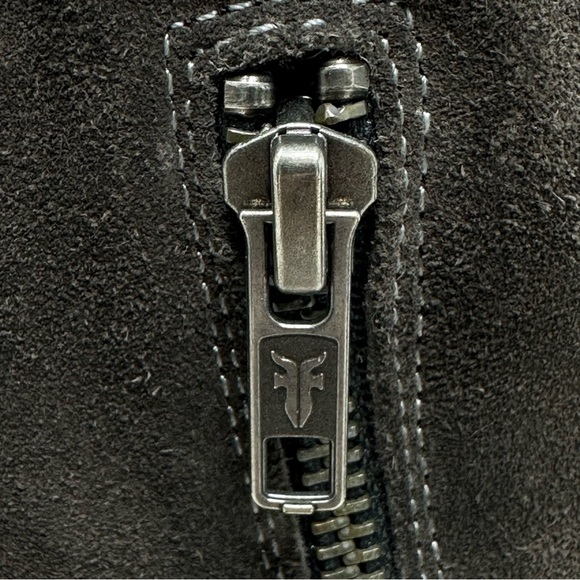 Frye Vicky Engineer Combat Moto Boots Charcoal Suede Size 6 - Picture 8 of 12